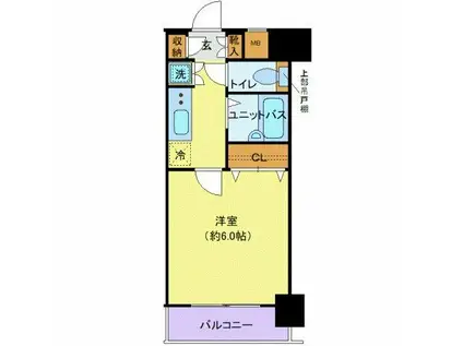 パレステュディオ五反田駅前(1K/5階)の間取り写真