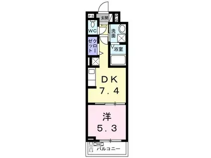 グリーンローズ千川(1DK/3階)の間取り写真