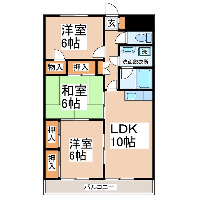 エトワール新地(3LDK/3階)の間取り写真