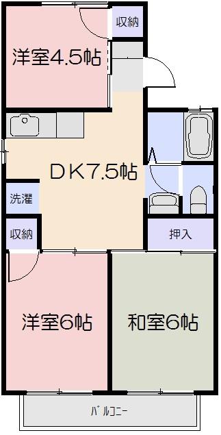 パストラル白石(3DK/2階)の間取り写真