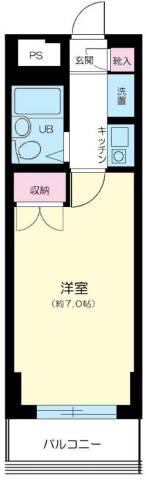 ストーク蒲田本町(1K/4階)の間取り写真