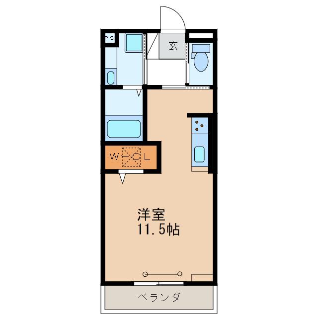 D-ROOM サウス(ワンルーム/1階)の間取り写真
