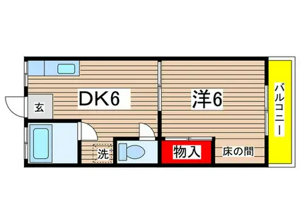 こじま荘(1DK/2階)の間取り写真