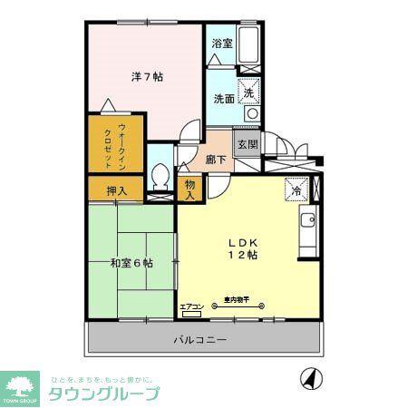 ゴールドパストラル(2LDK/1階)の間取り写真