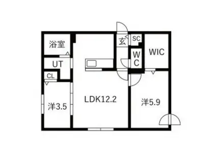 サクランシェ宮の沢(2LDK/4階)の間取り写真