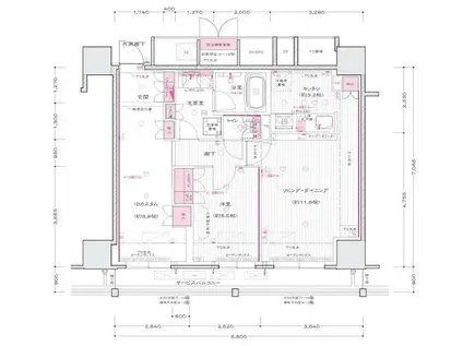 シエリアタワー大阪福島(2LDK/10階)の間取り写真