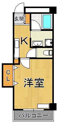 エクセル新伊丹(1K/5階)の間取り写真