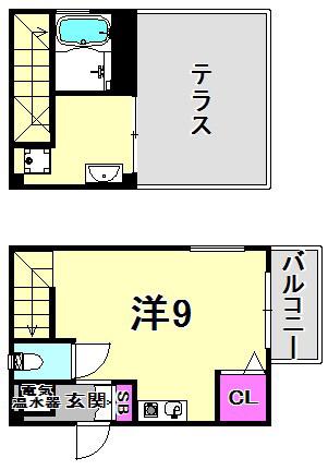 パイン神戸元町(ワンルーム/4階)の間取り写真