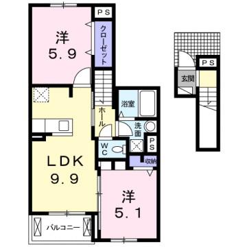 アンサナ(2LDK/2階)の間取り写真