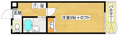 LLS南花畑(1K/3階)の間取り写真