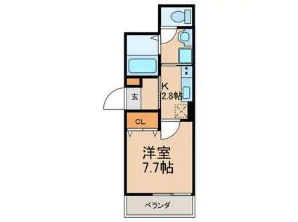 グランデュオ(1K/2階)の間取り写真