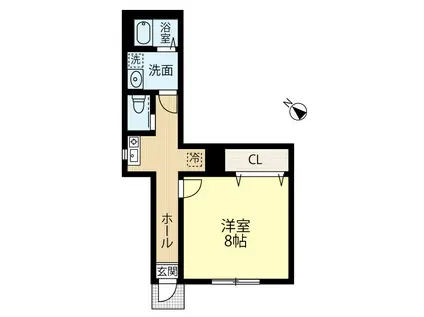 WITH BYCICLE(1K/1階)の間取り写真