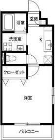 アンプルール リーブル すみれI(1K/2階)の間取り写真