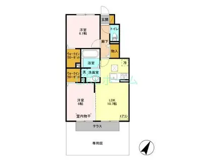 イーリスガーデン(2LDK/1階)の間取り写真