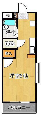 オーシャン本町(ワンルーム/5階)の間取り写真