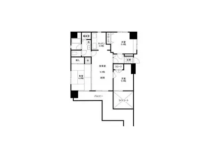 エグゼコート城崎(3LDK/8階)の間取り写真