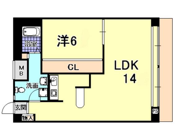 イーストコート2番街(1LDK/10階)の間取り写真