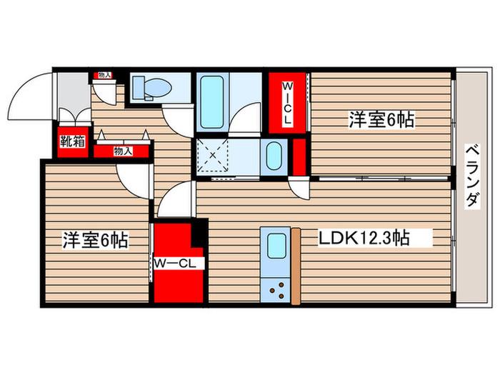 ラ・セレンテ(2LDK/1階)の間取り写真