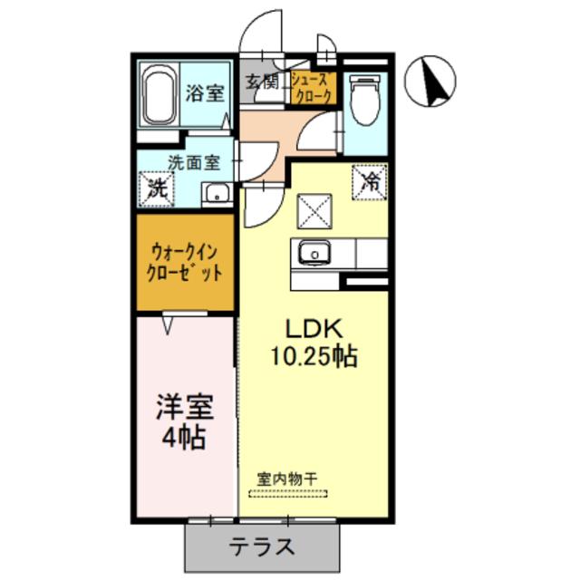 D-ROOM MALDA A棟(1LDK/1階)の間取り写真