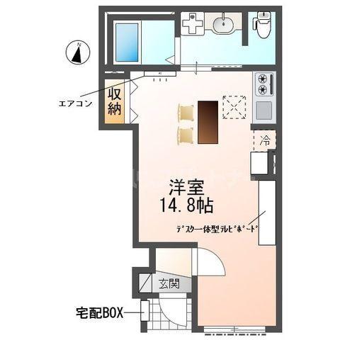 野々下1丁目アパート(ワンルーム/1階)の間取り写真