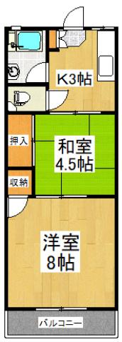 KEハイム(2K/1階)の間取り写真