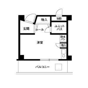 ロイヤルコート上池田(ワンルーム/4階)の間取り写真