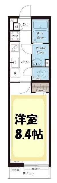 草加II(1K/2階)の間取り写真