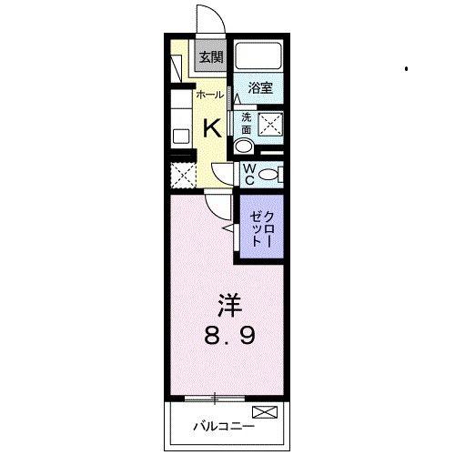 アルバーダ M(1K/3階)の間取り写真