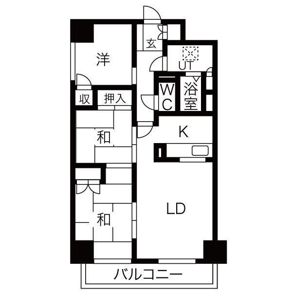 オークコート141(3LDK/9階)の間取り写真