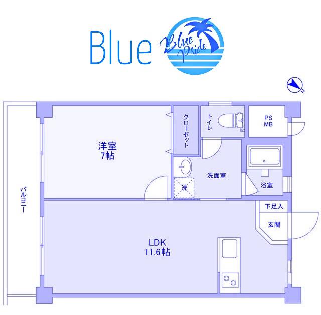 トラフィコ横浜(1LDK/1階)の間取り写真