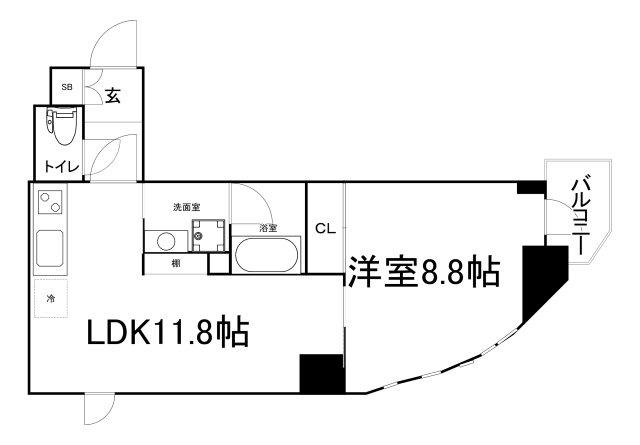 プレサンスNEO中之島公園(1LDK/6階)の間取り写真