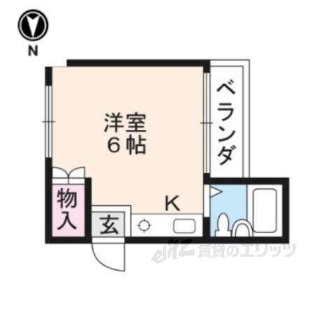 プチシャンポール西院(ワンルーム/3階)の間取り写真