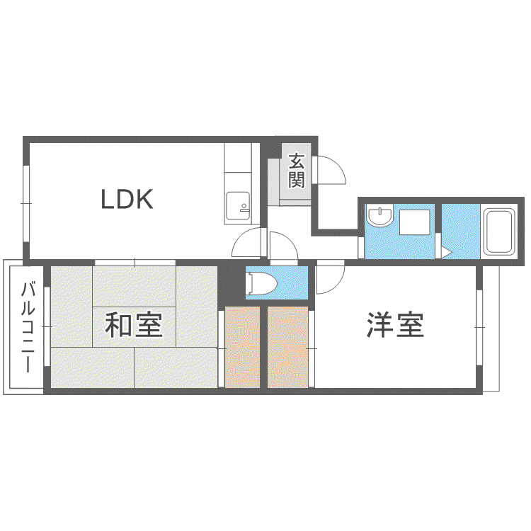 シャトー32(2LDK/4階)の間取り写真