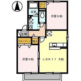 CALMEAKII(2LDK/1階)の間取り写真