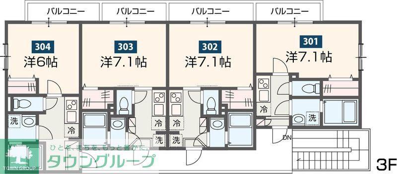 MELDIA高尾(1K/1階)の間取り写真