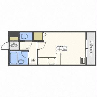 クリオ山鼻南壱番館(ワンルーム/4階)の間取り写真