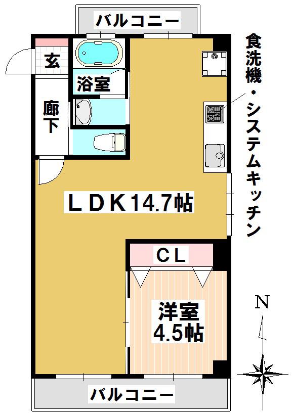 LA096(1LDK/2階)の間取り写真