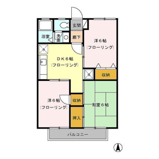 エミネンス 壱・弐番館(3DK/1階)の間取り写真