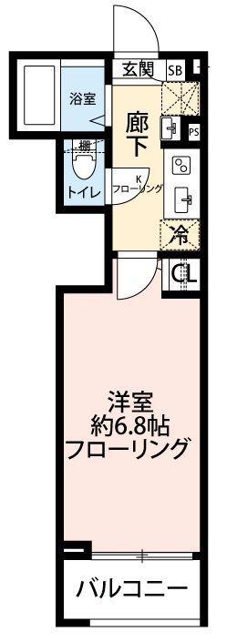 グランクオール青井イースト(1K/1階)の間取り写真