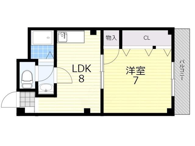エンゼルビル(1LDK/4階)の間取り写真