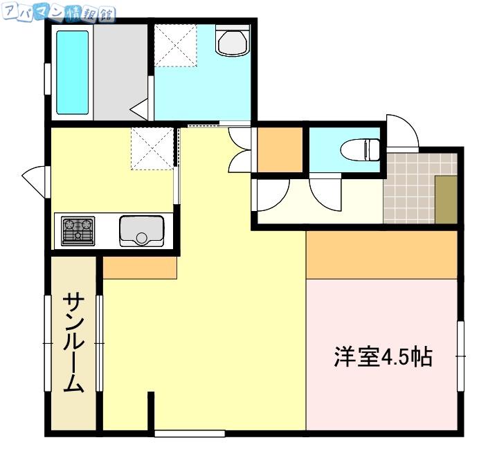 REGLISSE(1LDK/1階)の間取り写真