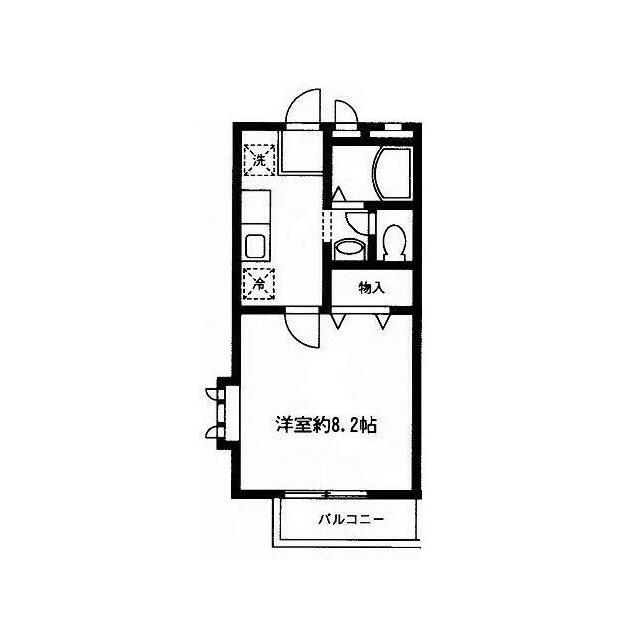 スクエア小杉C(1K/2階)の間取り写真