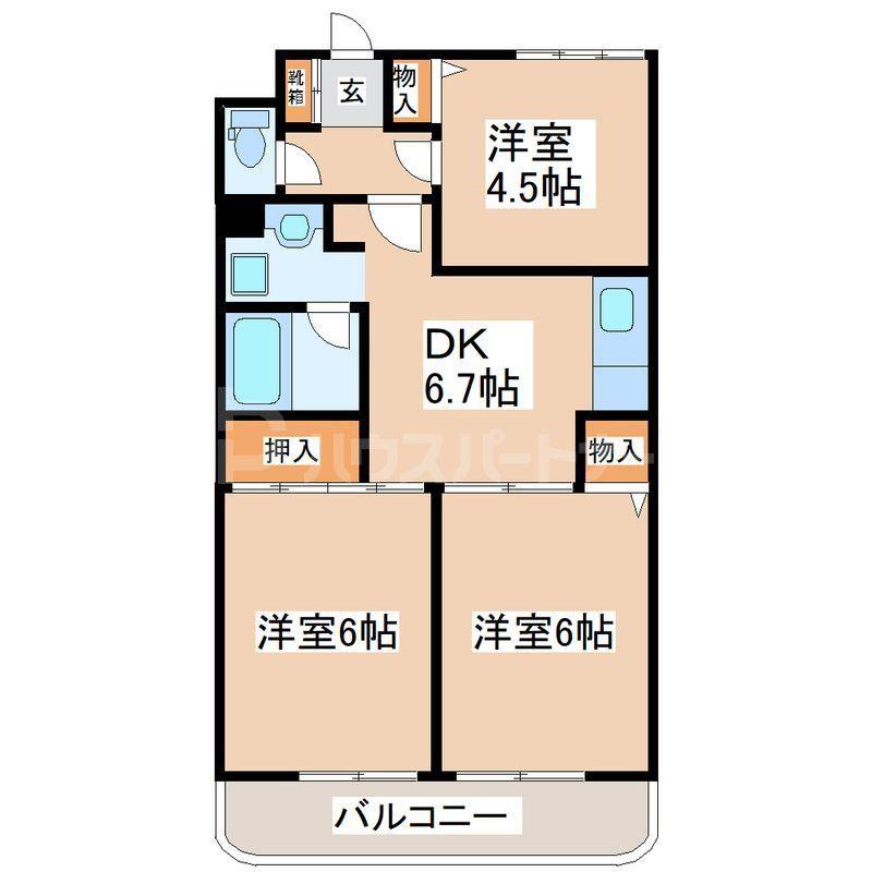 パストラルプラザ(3DK/3階)の間取り写真