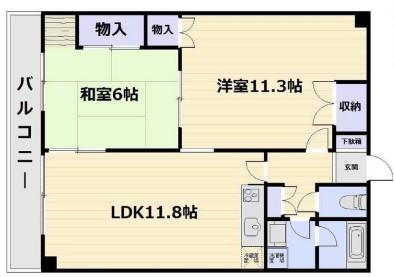 アヴァンセつつじヶ丘(2LDK/4階)の間取り写真