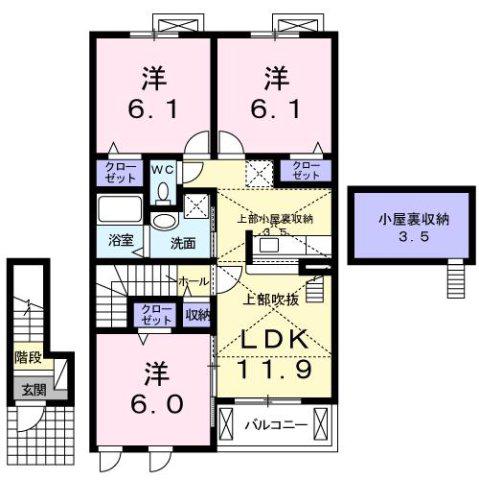 グランド・ソレーユ(3LDK/2階)の間取り写真