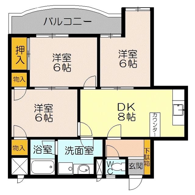 ピアシティー(3DK/3階)の間取り写真