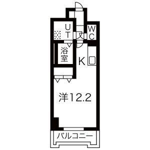 グランバロン宇都宮(1K/5階)の間取り写真