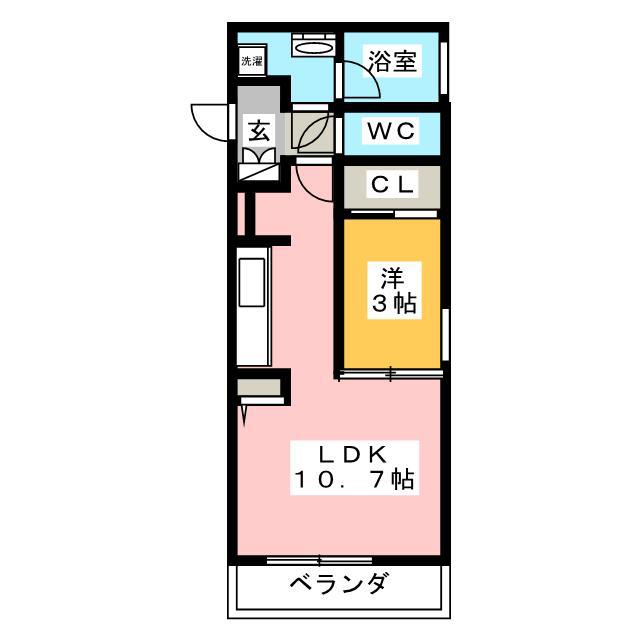 Eハウス立川(1LDK/1階)の間取り写真
