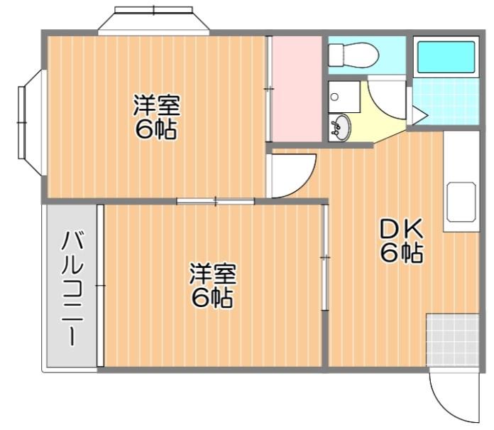 ジュエル洲崎(2DK/1階)の間取り写真