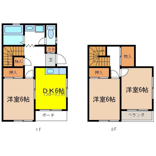 備前コーポ(3DK/1階)の間取り写真
